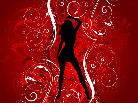 Sexy female on decorative abstract background