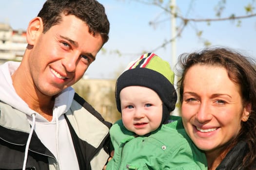 family with baby faces