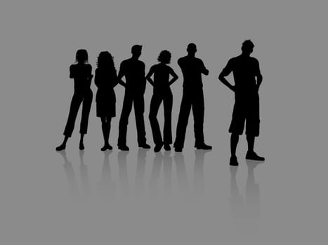 Group of young casual people