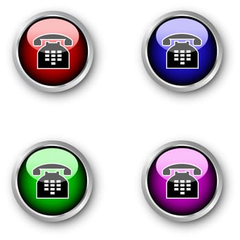 Glossy telephone icons