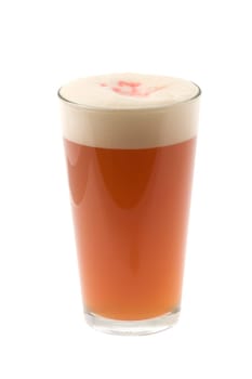 Snake Bite Jack mixed drink on white background