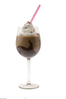 Mudslide mixed drink on white background