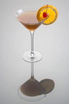 Between the Sheets mixed drink close up on plain background