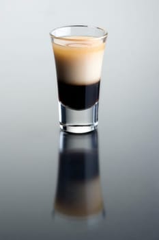 B-52 cocktail on grey background
