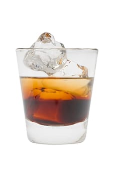 Black Russian mixed drink on a white background