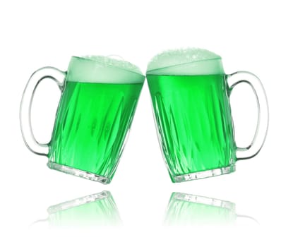 Celebration toast with St. Patricks Day beer