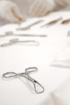 Doctor with surgical scissors