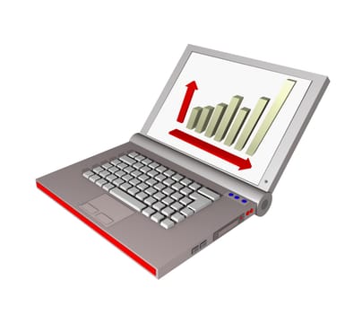 3d laptop with diagram