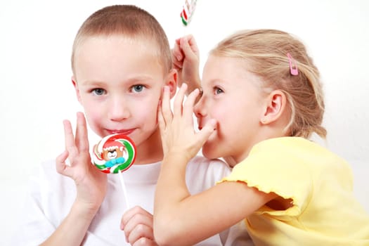 Kids whispering