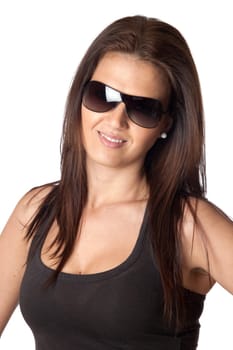Attractive young woman with sunglasses