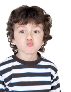 Funny child with striped shirt