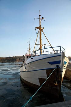 Fishing trawler in the ice
