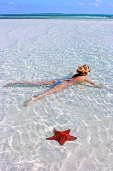 Girl with a starfish