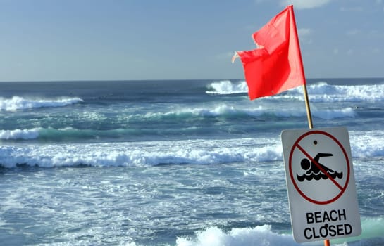 Beach closed