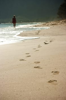 Footprints on sand