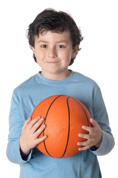 Beautiful child with basket ball