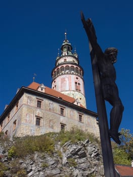 Chateau Tower in Cesky Krumlov, Czech Republic - UNESCO