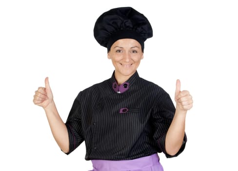 Pretty cook woman saying OK