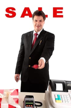 Sale - Man buying gifts