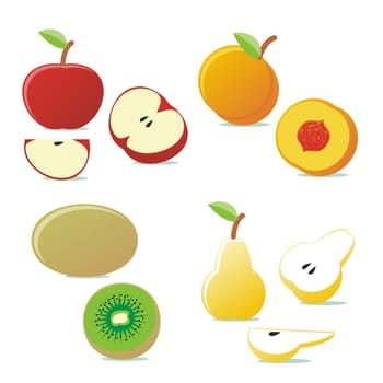 vector isolated fruits