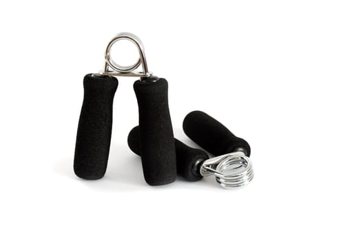 Black hand trainer isolated on white