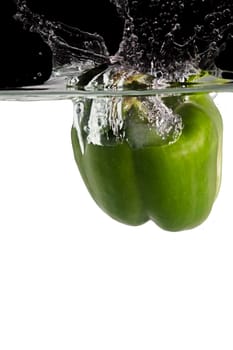 Green peppers in water