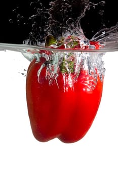 Red peppers in water