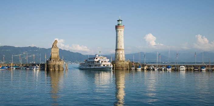 In the harbour of Lindau on Lake Constance