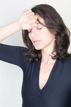Young woman with headache