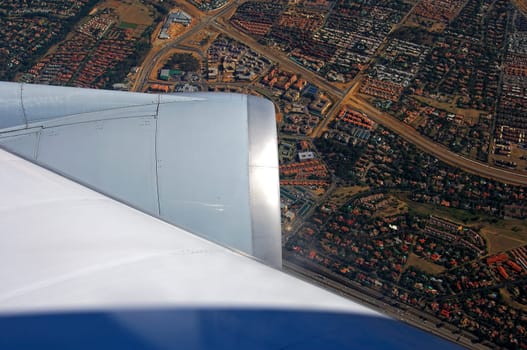 Aircraft approaching Johannesburg,South Africa