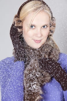 woman with snow