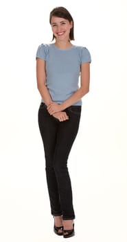 Pretty Woman Standing on White