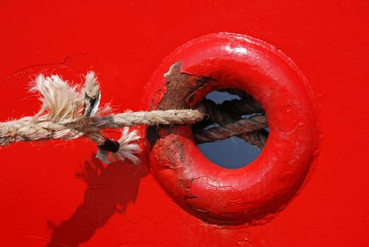 red ship's wall