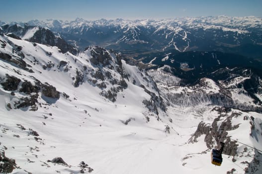 High above the mountains