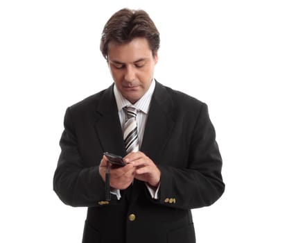 Businessman making phone call