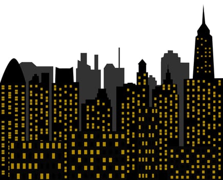 skyscrapers - panorama of modern town