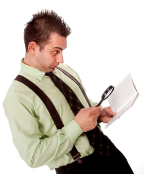 businessman reading a book