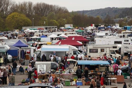 Flea market stalls