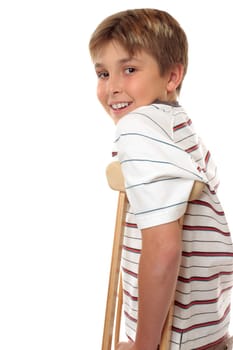Child using crutches