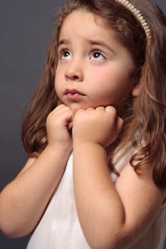 Innocent girl looking up