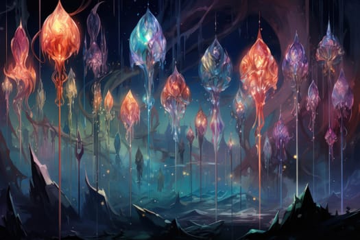 Step into the realm of fantasy and behold the enigmatic presence of mysterious crystalline beings.