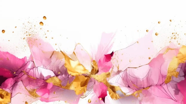 Watercolor abstract design for background of wedding or buzzy social media banner on white background generative AI