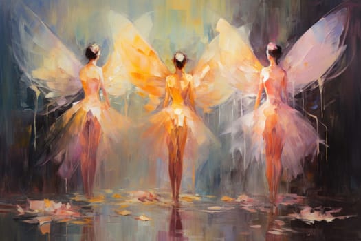 In a mystical realm filled with enchantment and wonder, luminescent fairies gracefully dance through the air, their iridescent wings shimmering with a kaleidoscope of colors.