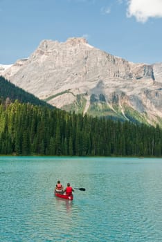 couple in kayak on a canadian lake