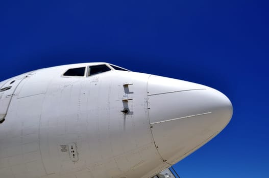 Airplane, cockpit of a jet airliner.