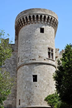 Tower, medieval fortress of Rhodes.