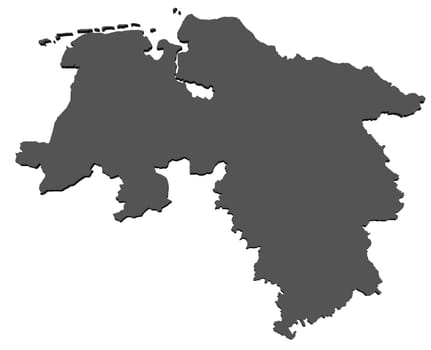 Map of Lower Saxony - Isolated