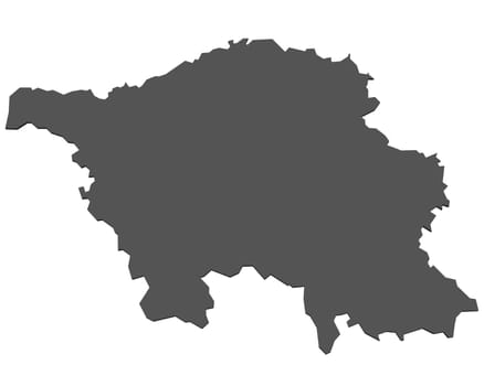 Map of Saarland - Isolated