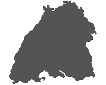 Map of Baden Württemberg - freigestel