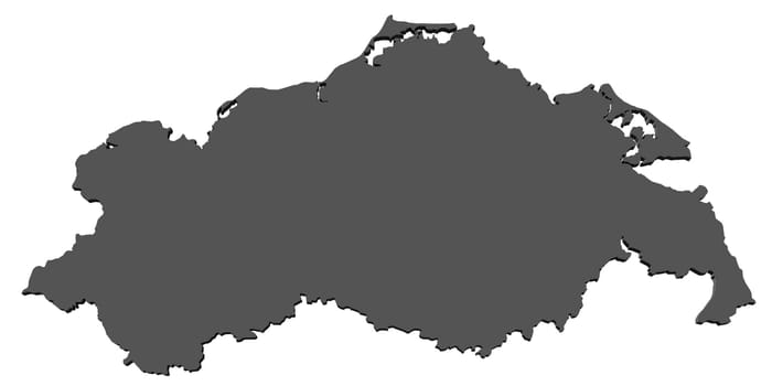 Map of MeckVorpommern- isolated